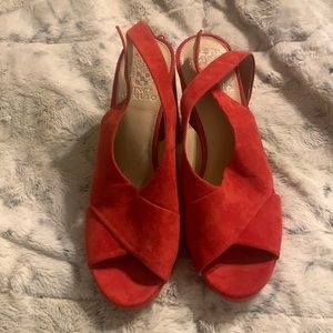 Vince Camuto red platform shoes. Never Worn